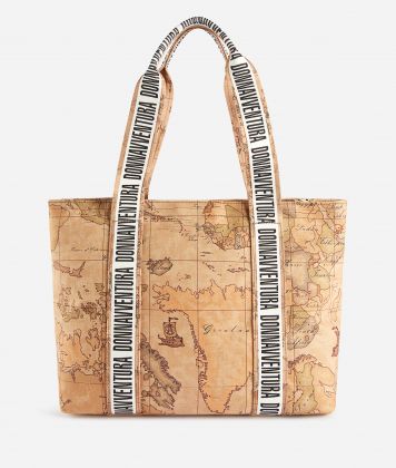Donnavventura canvas shopper bag with Geo Classic print 