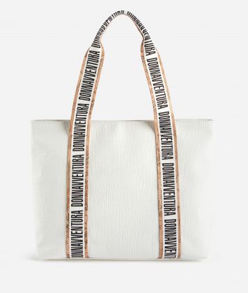 Donnavventura Saffiano fabric shopper bag White
