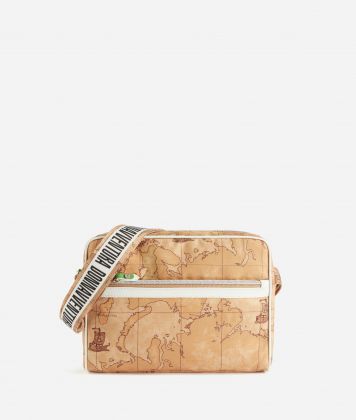Donnavventura canvas reporter bag with Geo Classic print 