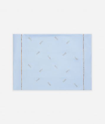 Cotton blanket with logo pattern Light Blue