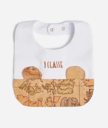 Bear cotton bib White