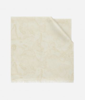 Geo Color scarf 49 x 200 White