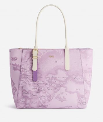 Geo Orchidea shopper bag with crossbody strap Mauve