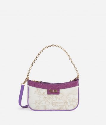 Lolita Bag Geo White crossbody bag with chain Mauve