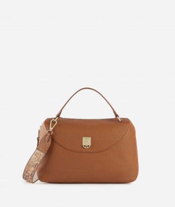 Deco Coast bowler bag with crossbody strap Leather Brown