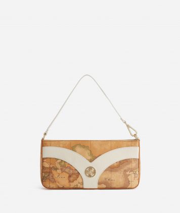 Geo Sunrise Ring pouch with thin handle Ivory