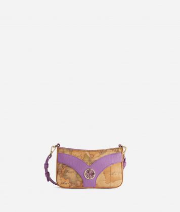 Geo Sunrise Ring pouch with crossbody strap Mauve