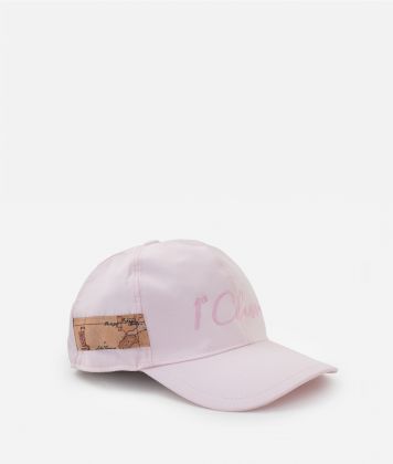 Cotton baseball hat with embroidered logo Bubble Pink