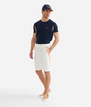 Cotton drawstring Bermuda shorts White