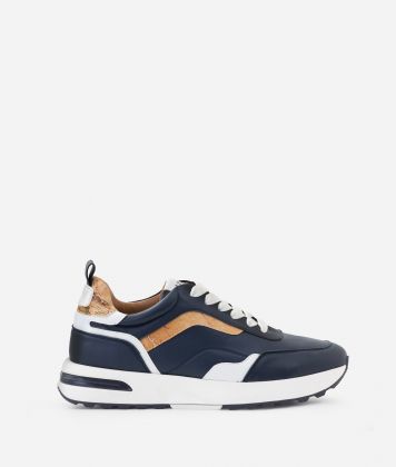 Geo Road Capri smooth napa-effect sneakers Navy Blue