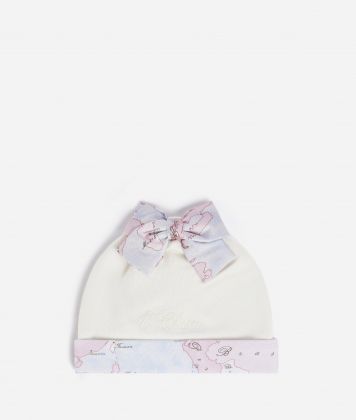 Geo Lady cotton cap with bow Pink Geo Lady cotton cap with bow Pink