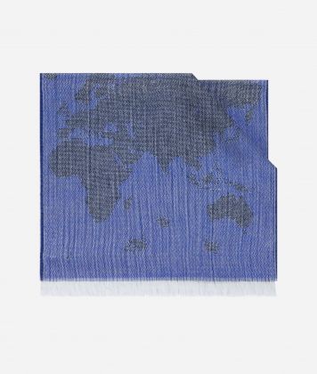 Geo Full scarf with ring 40x150 Sapphire Blue Geo Full scarf with ring 40x150 Sapphire Blue