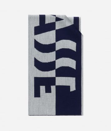 Two-tone scarf with 1ᴬ Classe logo 30x200 Sapphire Blue Two-tone scarf with 1ᴬ Classe logo 30x200 Sapphire Blue