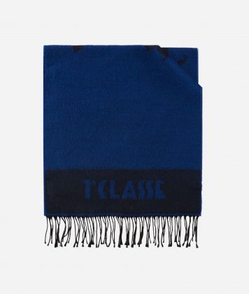 Geo Full wool and viscose blend scarf 40x180 Cobalt Blue Geo Full wool and viscose blend scarf 40x180 Cobalt Blue