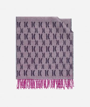 Geo Full scarf with 1C logos 40x180 Medium Grey Geo Full scarf with 1C logos 40x180 Medium Grey