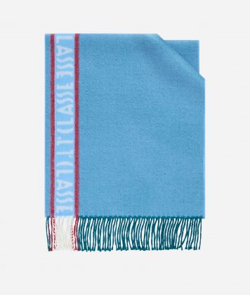 Color Block scarf with logo 38x200 Lake Blue
