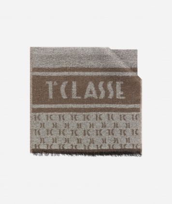 Geo Filetto wool blend scarf 40x180 Light Taupe Geo Filetto wool blend scarf 40x180 Light Taupe