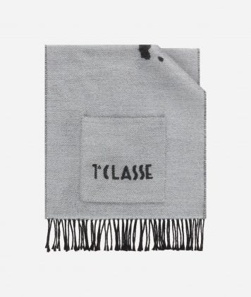 Geo Full scarf with pockets and 1C buckle Light Grey