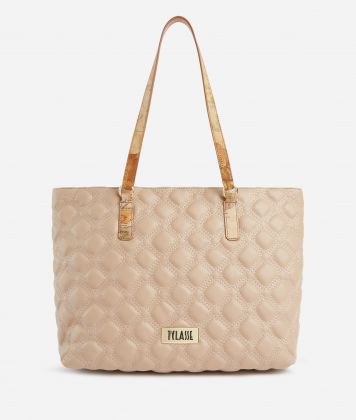 1C Matelassé shopper bag Light Taupe