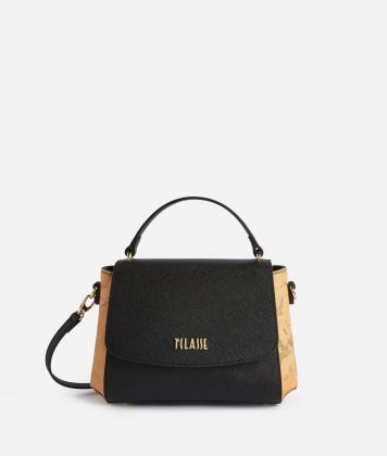 Digital City flap crossbody bag Black