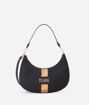 Journey Geo halfmoon shoulder bag Black