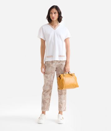 Oversize piqué jersey t-shirt Chalk White