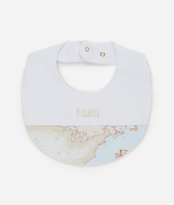 Cotton bib with Geo Dream detail Sky Blue