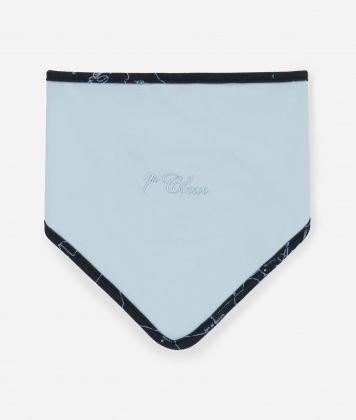 Geo Sky triangle cotton bib Sky Blue