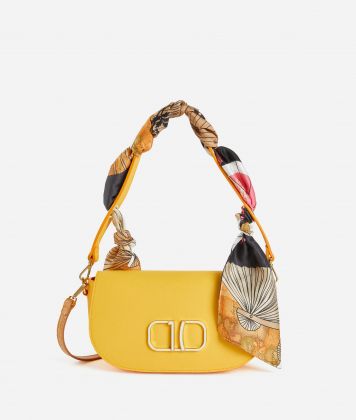 Foulard Vibe tracolla in tessuto saffiano Curcuma
