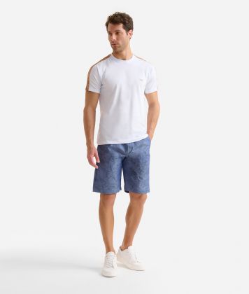 Cotton t-shirt with Geo Classic shoulders White Cotton t-shirt with Geo Classic shoulders White