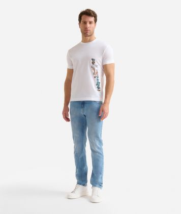 Cotton t-shirt with Geo Tropical logo White Cotton t-shirt with Geo Tropical logo White