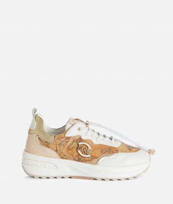 Geo Road Havana napa-effect fabric sneakers Natural Geo Road Havana napa-effect fabric sneakers Natural
