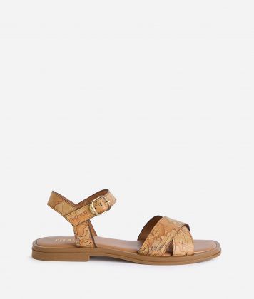 Napa-effect fabric cross strap sandals Geo Classic Napa-effect fabric cross strap sandals Geo Classic