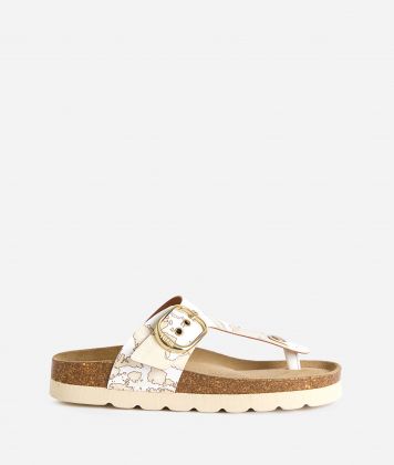 Infradito in eco nappa Geo Beige Infradito in eco nappa Geo Beige