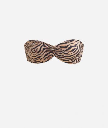 Geo Animalier padded bandeau top Natural Geo Animalier padded bandeau top Natural