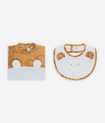 Kit con tutina e bavaglino orsetto Geo Classic