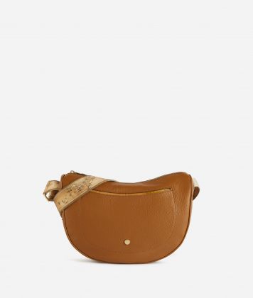Chic Soul small halfmoon crossbody bag Leather Brown
