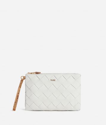 Pura Leather clutch Avorio