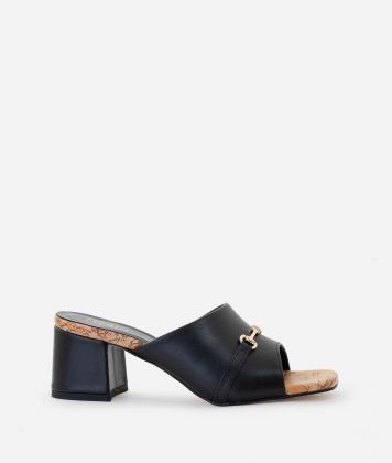 Smooth leather mules Black Smooth leather mules Black