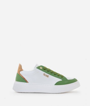 Sneaker in eco nappa e pelle liscia Verde Bali Sneaker in eco nappa e pelle liscia Verde Bali