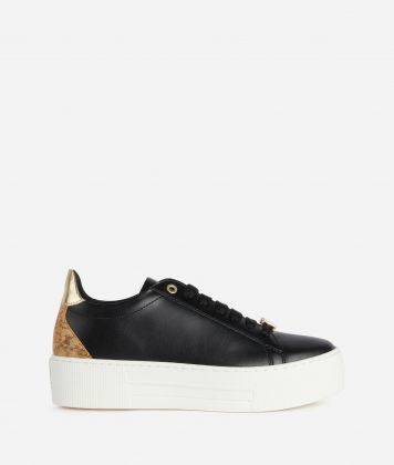 Napa-effect fabric sneakers with 1ᴬ Classe charm Black Napa-effect fabric sneakers with 1ᴬ Classe charm Black