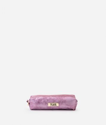 Pencil case in rubberized fabric Orchid Pink