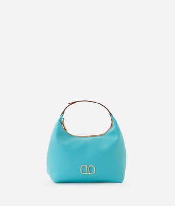 Small pouch with handle and 1C detail Turquoise
