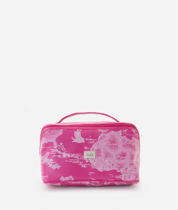 Three-compartment wash bag Geo Color Cyclamen Three-compartment wash bag Geo Color Cyclamen