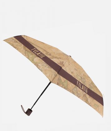 Geo Supermini umbrella with logo motif Brown