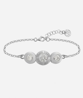 Champs-Élysées bracelet with three white zircons in Silver