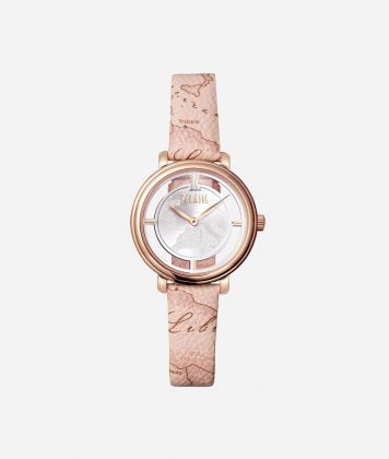 Capoverde Geo Beige print leather watch
