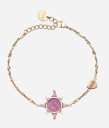 Compass Street bracelet with Geo Pink charm Gold Compass Street bracelet with Geo Pink charm Gold