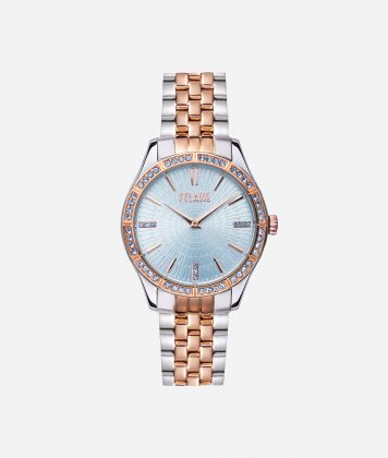Cannes two-tone steel watch Light Blue