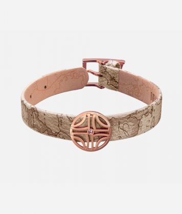 La Croisette bracelet with leather strap Geo Safari